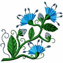 Flowers And Tree Embroidery Design 12